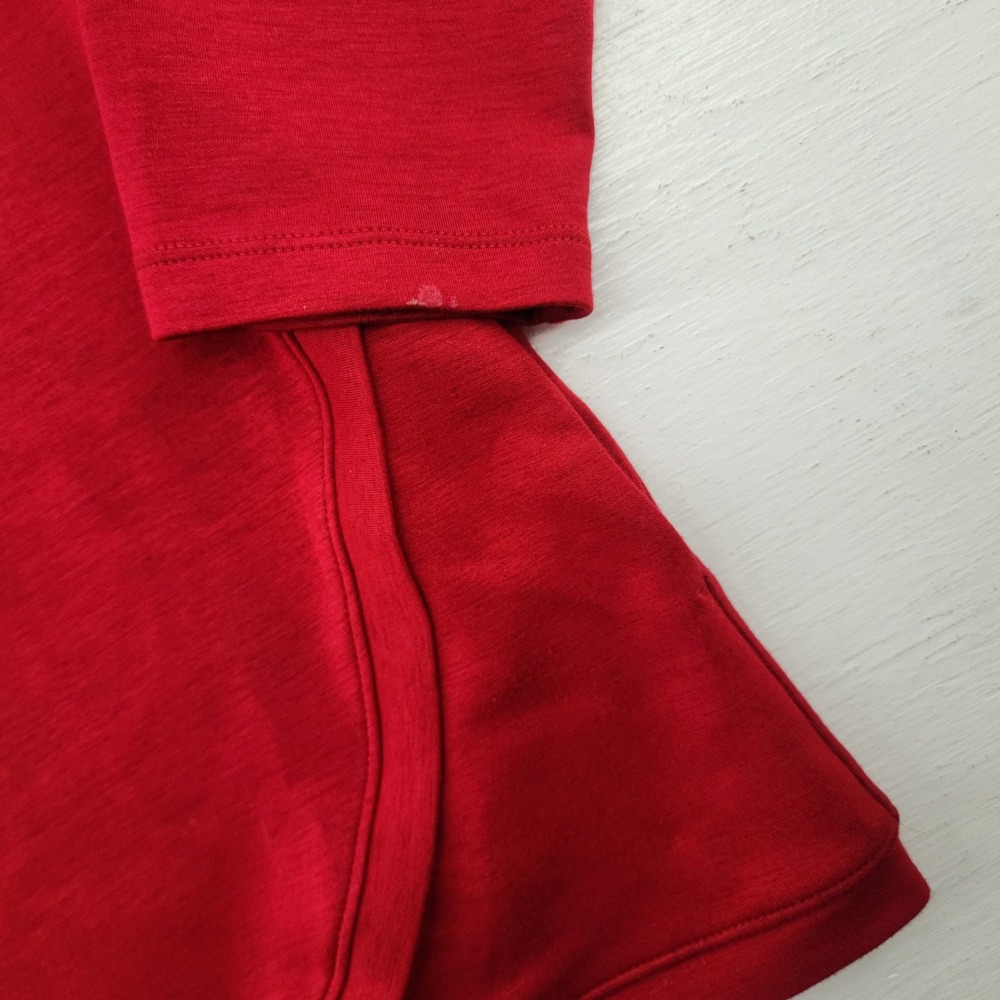Chico's Size 2 L/12 | Red Mock Neck Long Sleeve Top Pullover Womens - Picture 3 of 6
